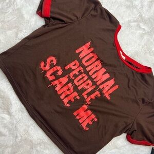 Normal people scare me cropped tee shirt